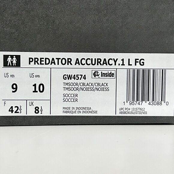 Adidas Predator Accuracy.1 Low FG “Heatspawn Pack” Men Size 9-9.5 Cleats No Lid - Picture 8 of 9